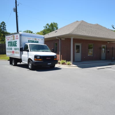 moving truck outside at Chenal Storage Center in Little Rock, Arkansas