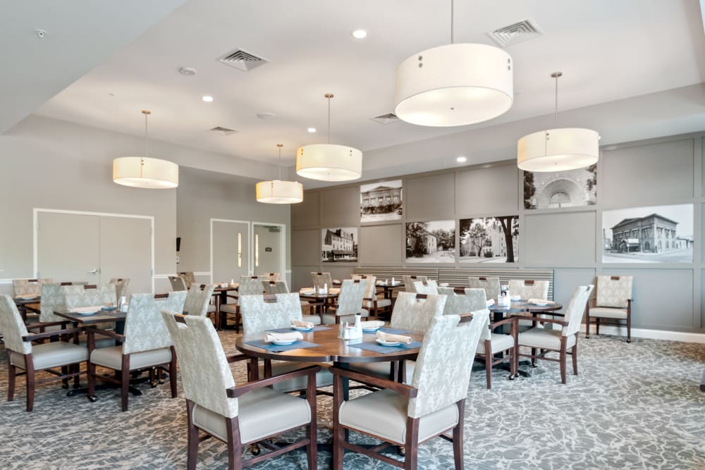 Resident dining area at Merrill Gardens at West Chester in West Chester, Pennsylvania. 