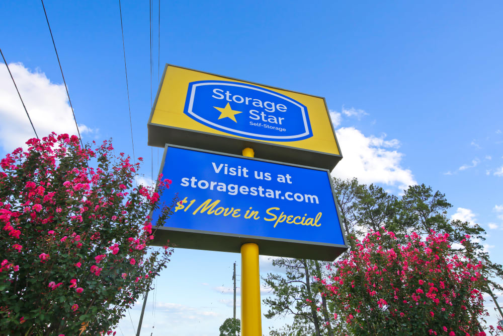 sign at Storage Star Tomball in Tomball, Texas