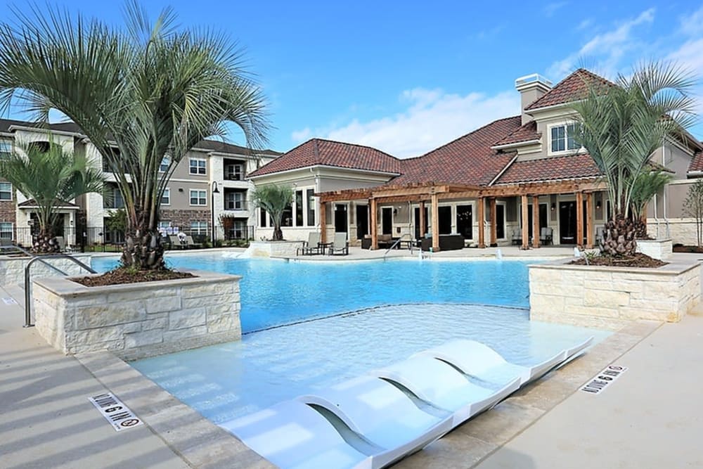 Resort-style seating at Trails at Lake Houston in Houston, Texas