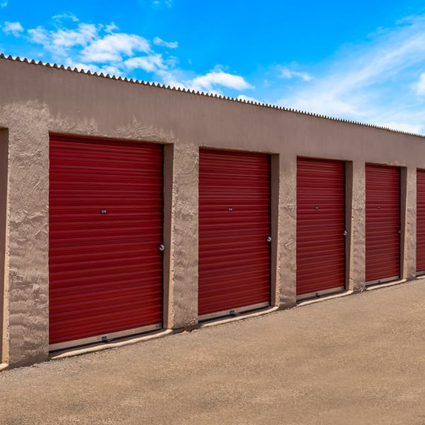 Large outdoor storage units with drive-up access at StorQuest Express Self Service Storage in Mesa, Arizona