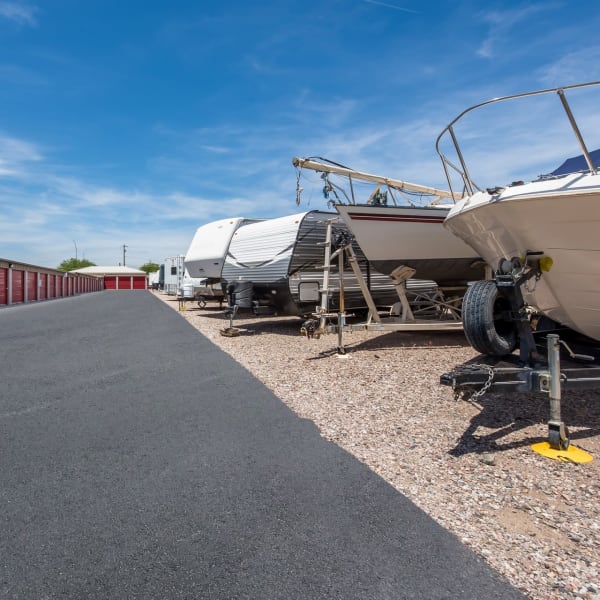 RV parking spaces at StorQuest Self Storage in Apache Junction, Arizona