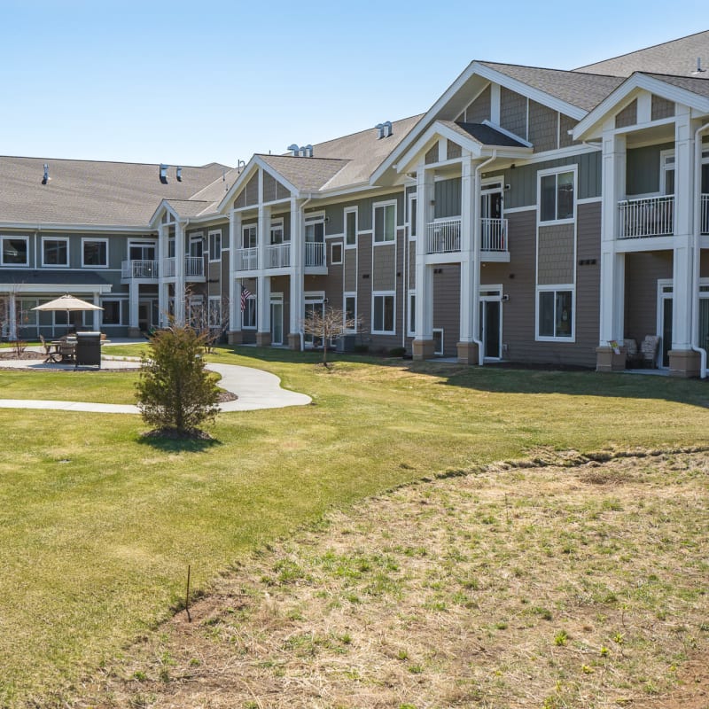 Apartment suites with courtyard view at Arbor Glen Senior Living in Lake Elmo, Minnesota