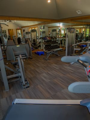 Fitness center at Sheridan Pond in Tulsa, Oklahoma