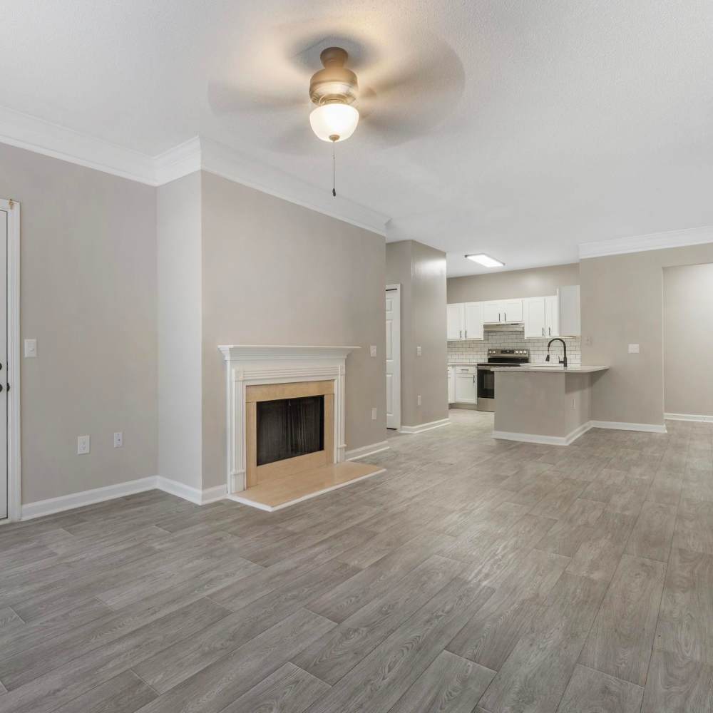 Living and Dining Area with Fire Place