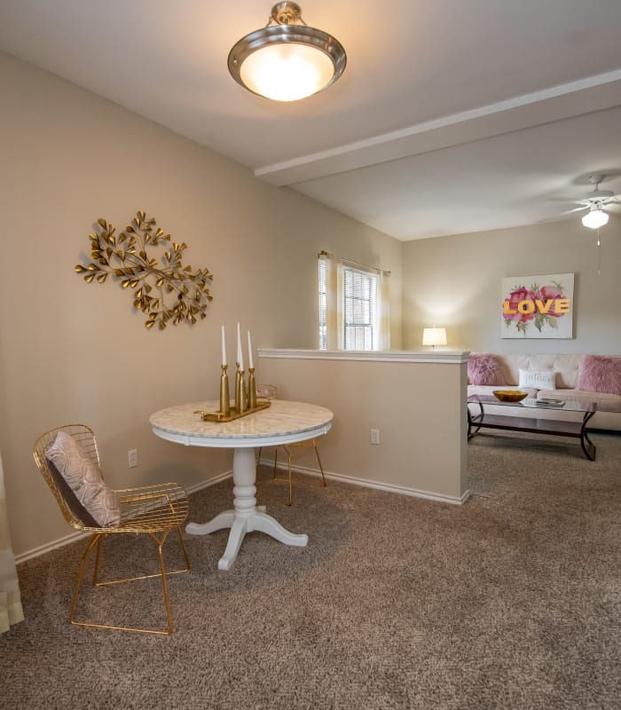 Spacious living room at Arbors of Pleasant Valley in Little Rock, Arkansas