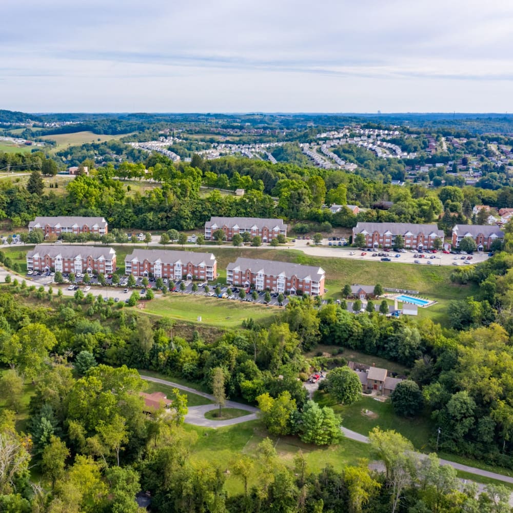 Aerial view of apartments at Parkside Estates, Canonsburg, Pennsylvania