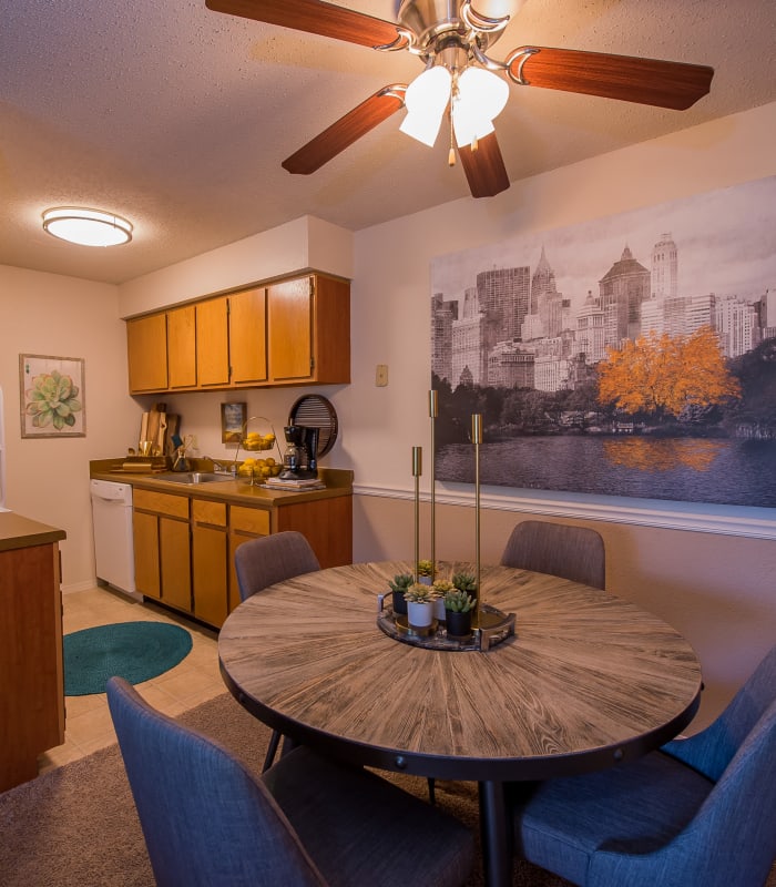 Dining area at Silver Springs Apartments in Wichita, Kansas