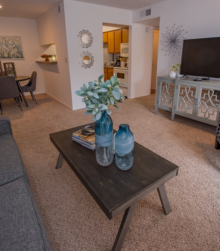 Living room at Windsail Apartments in Tulsa, Oklahoma