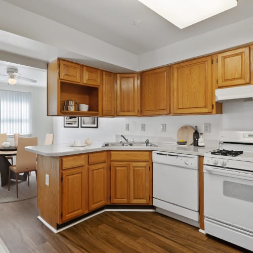 A kitchen in a home at Castle Acres in Norfolk, Virginia