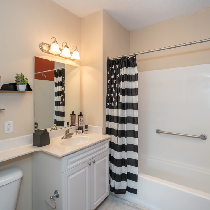 Model bathroom at Meridian Parkside, Newport News, Virginia