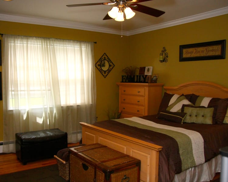 Ceiling fan in bedroom at Cedar Village in Cedar Grove, NJ