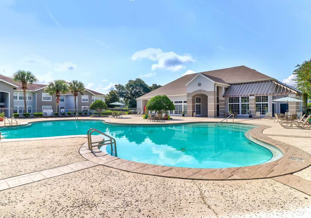 Resort-style swimming pool at The Reserve at Kanapaha in Gainesville, Florida
