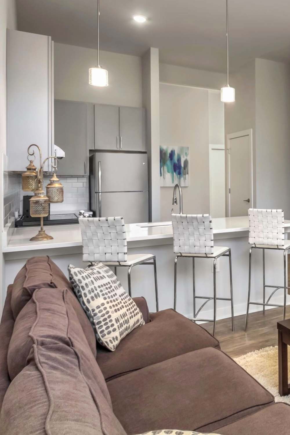 Open concept living spaces at 300 Optimist Park in Charlotte, North Carolina