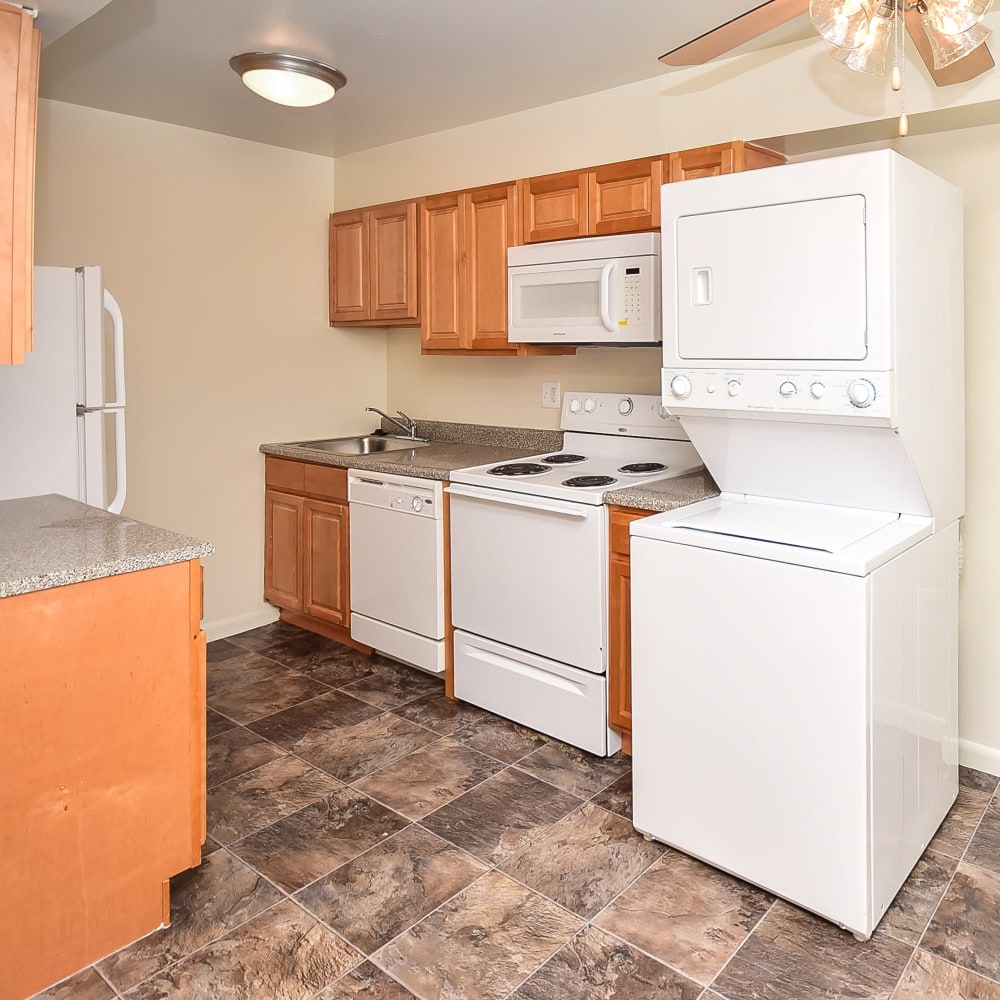 Washer and dryer at Warwick Terrace Apartment Homes in Somerdale, New Jersey
