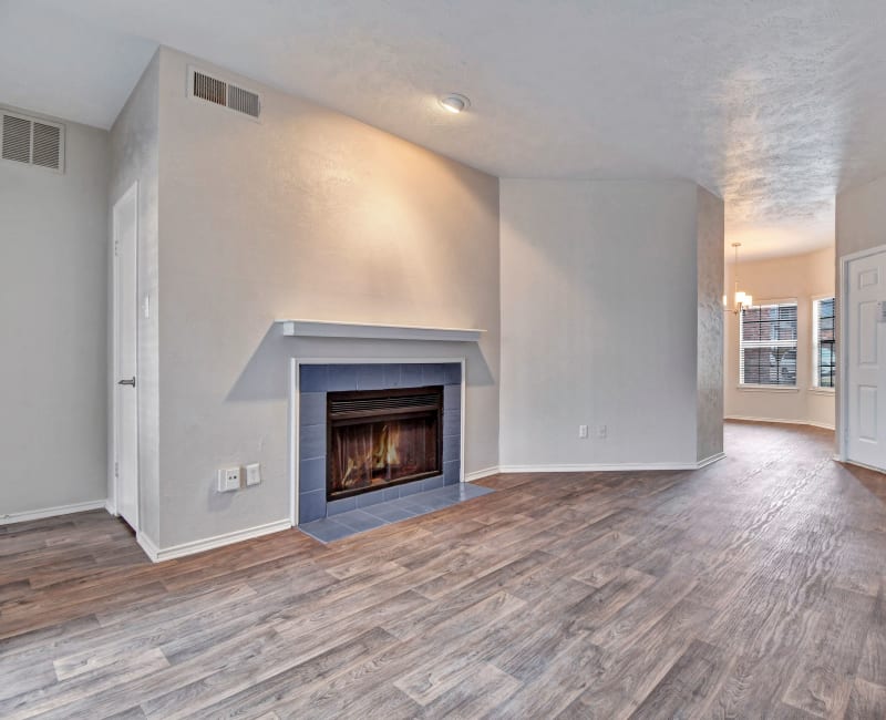 Living room with a fireplace at 1303 Main in Duncanville, Texas