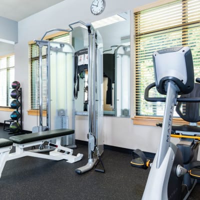 Spacious and well-equipped onsite fitness center at Avery at Orenco Station in Hillsboro, Oregon