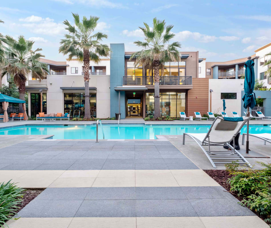 Swimming pool at Sofi Riverview Park in San Jose, California