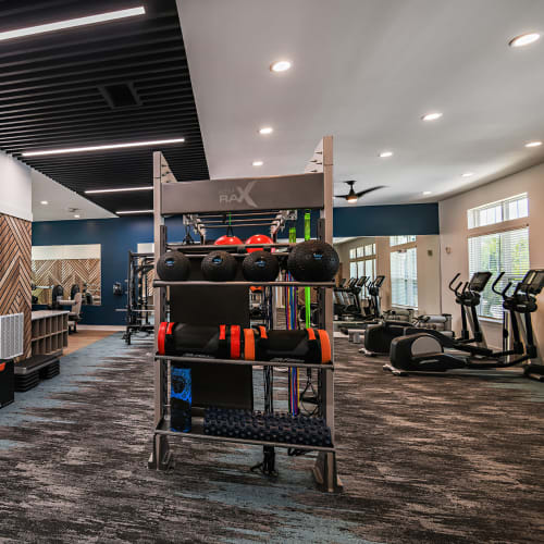Equipment in the fitness center at The Baldwin in Orlando, Florida