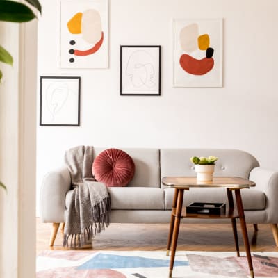 A furnished living room at Beachwood North in Joint Base Lewis McChord, Washington