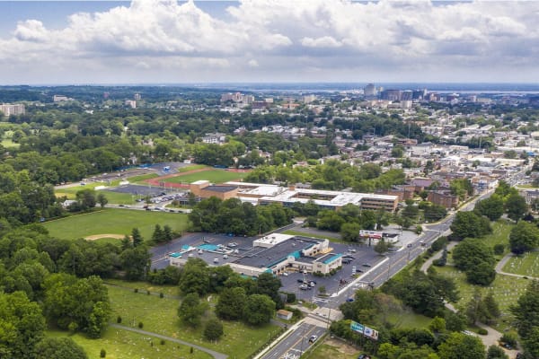 Aerial drone shot of Wilmington from Westover Pointe in Wilmington, Delaware