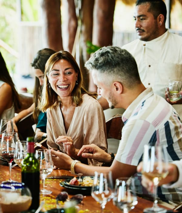 Residents eating out near Stanford Villa in Palo Alto, California