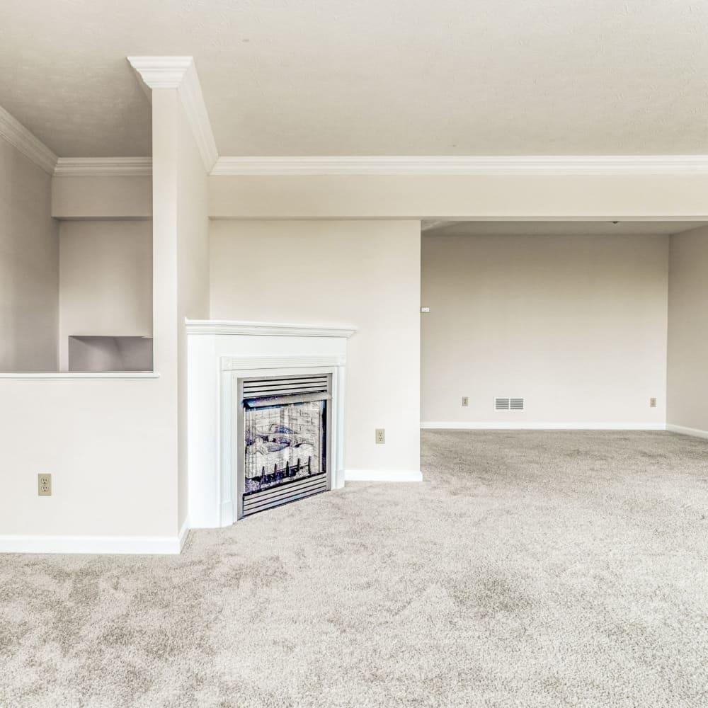 A fireplace in an apartment at Walton Crossings, Jeannette, Pennsylvania