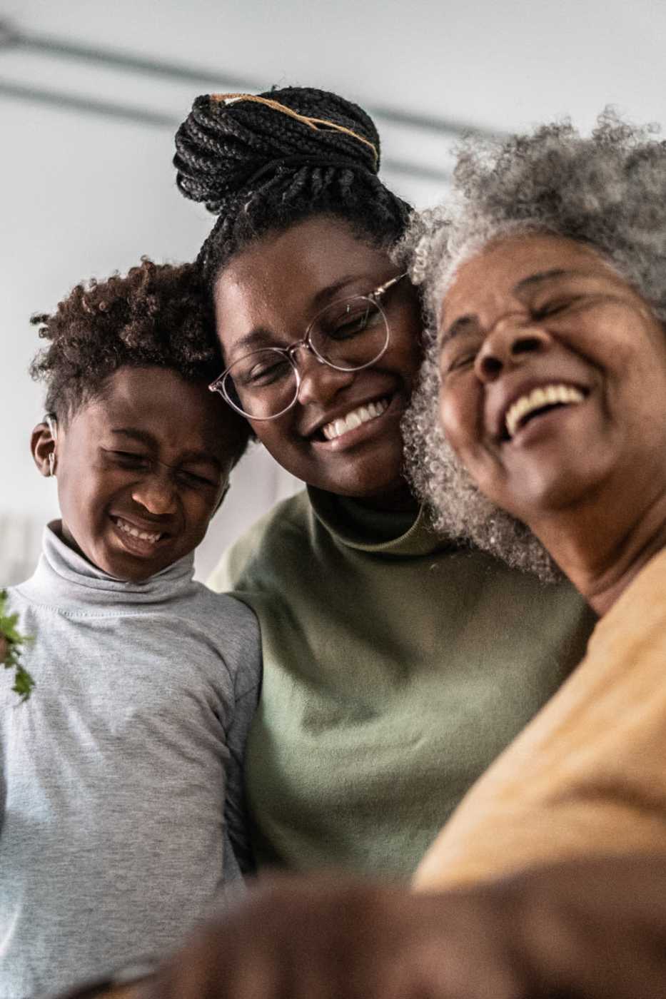 Family in kitchen at Whispering Woods in Louisville, Kentucky