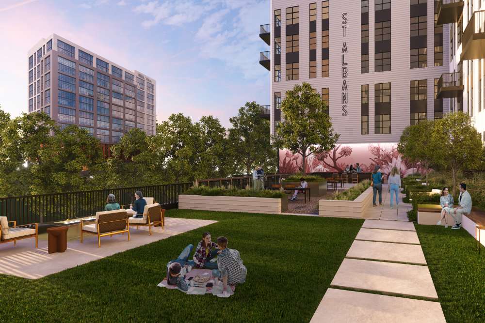 Rooftop lounge at St. Albans Lofts in Raleigh, North Carolina