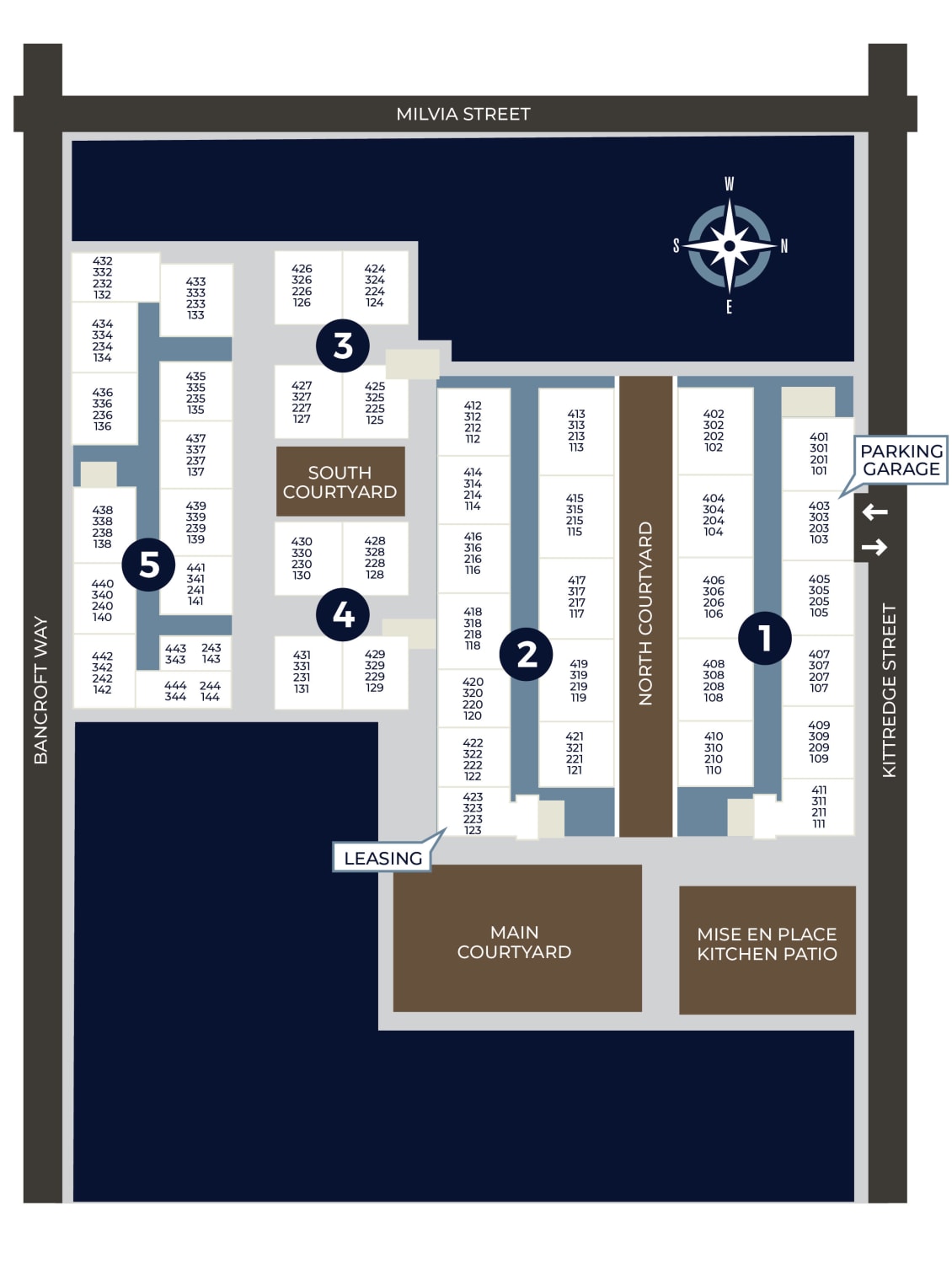 Community site map for K Street Flats Apartment Homes in Berkeley, California