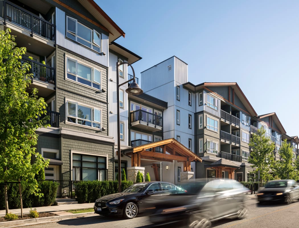 Exterior view of Northwoods Village in North Vancouver, BC