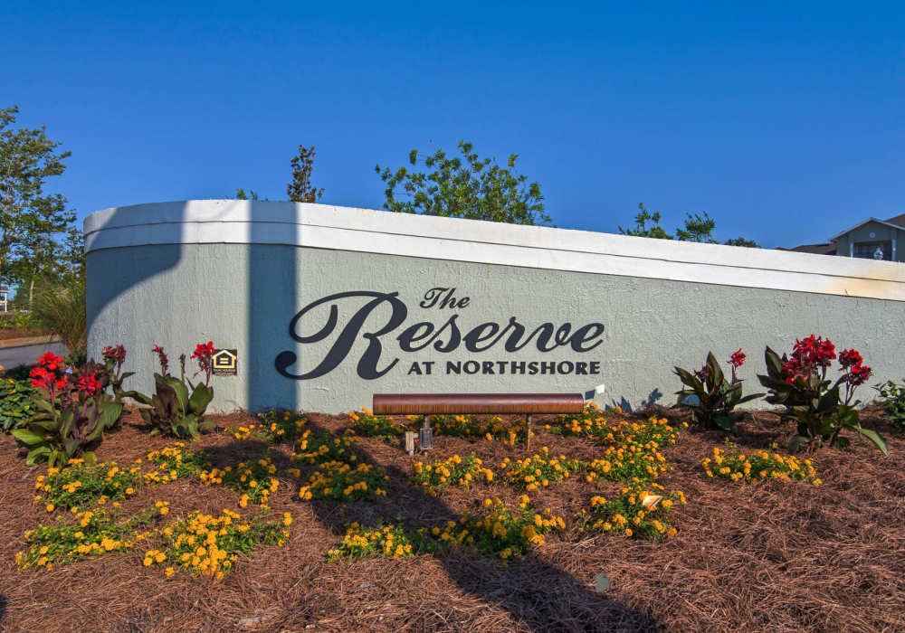 Property signage at Reserve at Northshore in Lynn Haven, Florida
