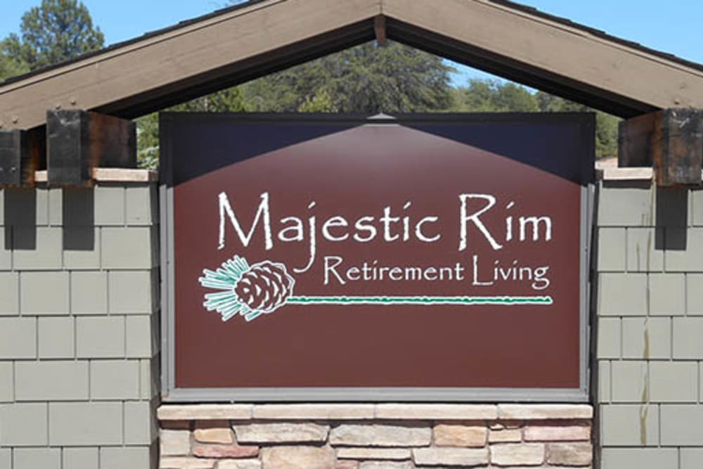 The main entrance at Majestic Rim Retirement Living in Payson, Arizona.