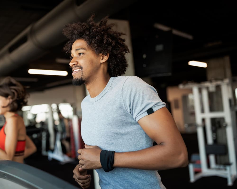 Residents running on the treadmills at Wellington Point in Atlanta, Georgia