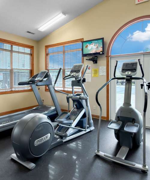 Fitness center at Pointe 28 in Ankeny, Iowa