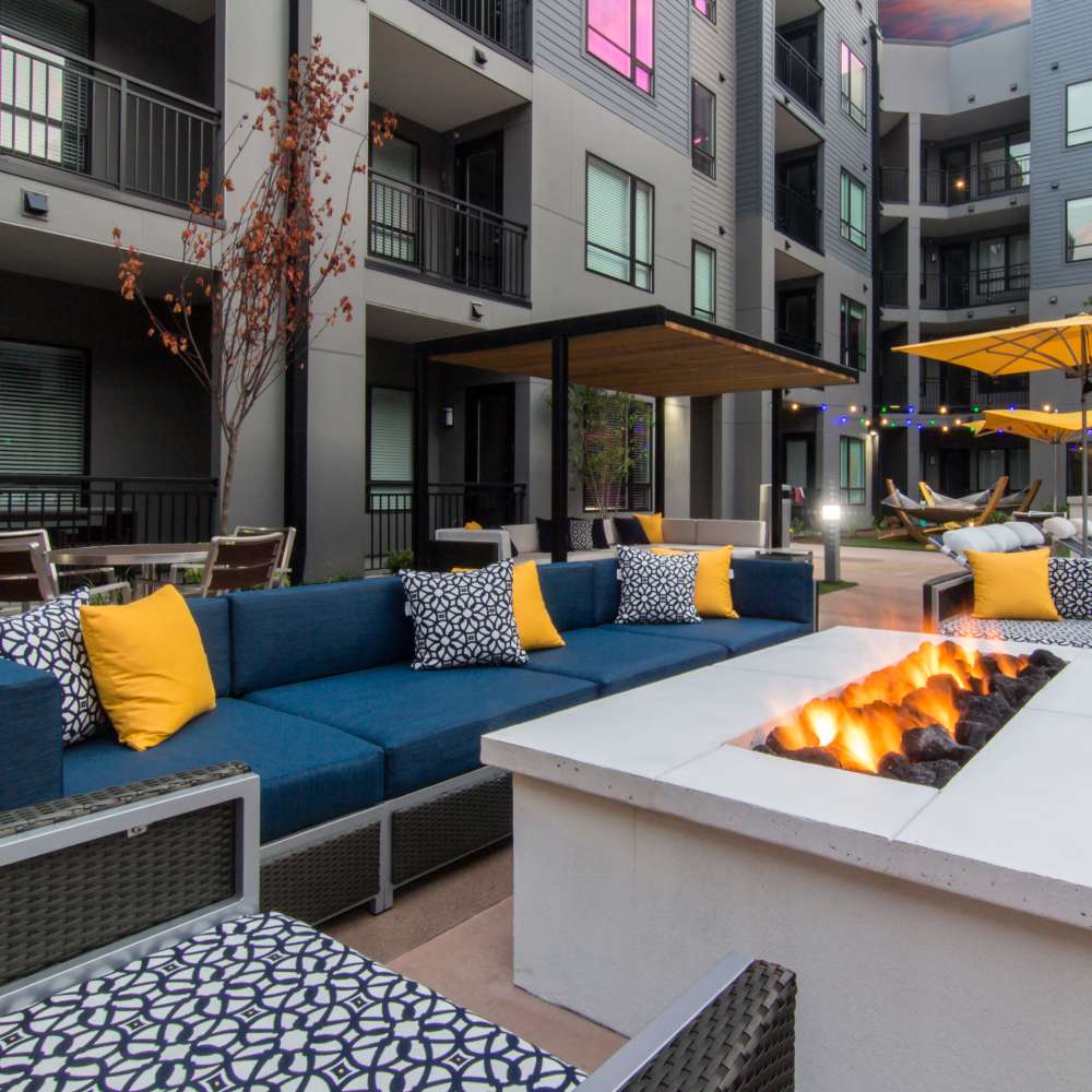 Outdoor area featuring fire pit at Chroma in Saint Louis, Missouri