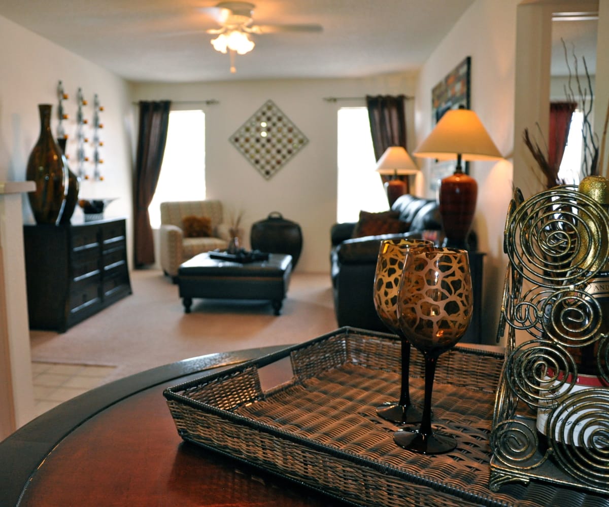 Living room at The Crest Apartments in El Paso, Texas