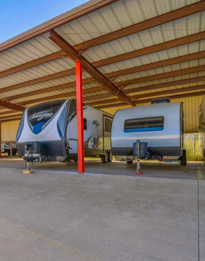 RV, boat, and auto parking spaces at StoreLine Self Storage in Wichita Falls, Texas