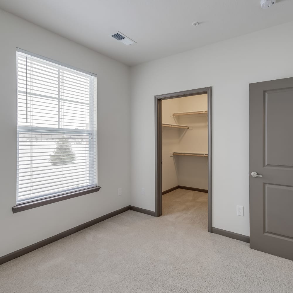 Bedroom with walk-in closet at LaCabreah, Brownsburg, Indiana