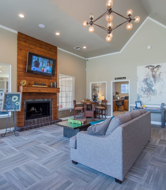 Elegant lounge at Crown Chase Apartments in Wichita, Kansas