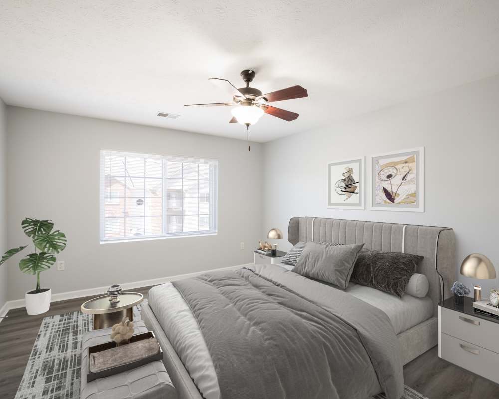 Bedroom with window at Valley View Estates, Council Bluffs, Iowa