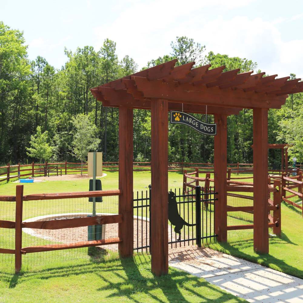 Dog park entrance at Preserve At Columbus Park in Columbus, Georgia