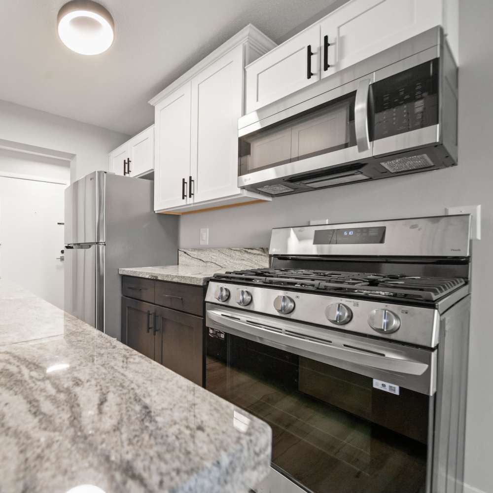 Fully equipped kitchen at Morada in Crystal, Minnesota