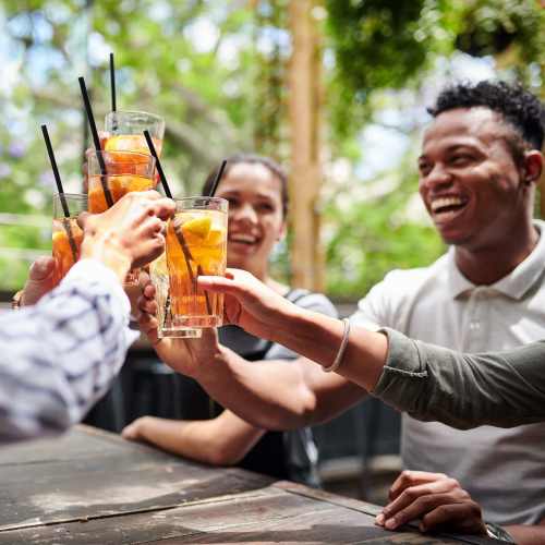 Residents in the get together for a cocktail party near The Ideal in Madison, Wisconsin