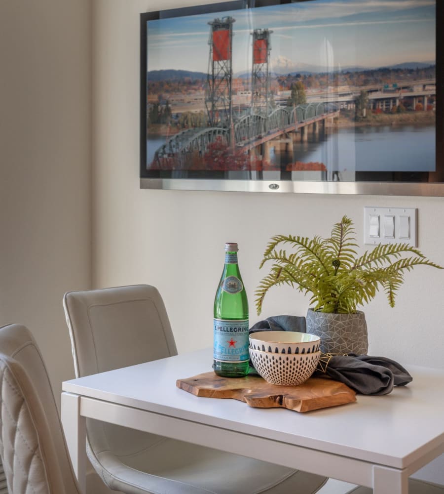 Well decorated home at Acqua Apartments in Portland, Oregon