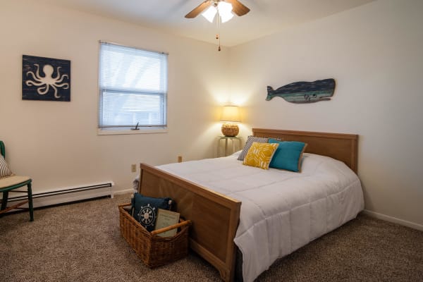Bedroom with natural light at South Meadow in Ames, Iowa.