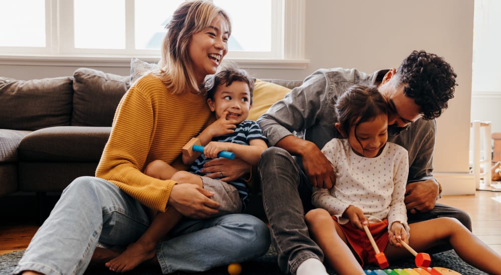 Family playing together at GoodHomes Detroit in Detroit, Michigan