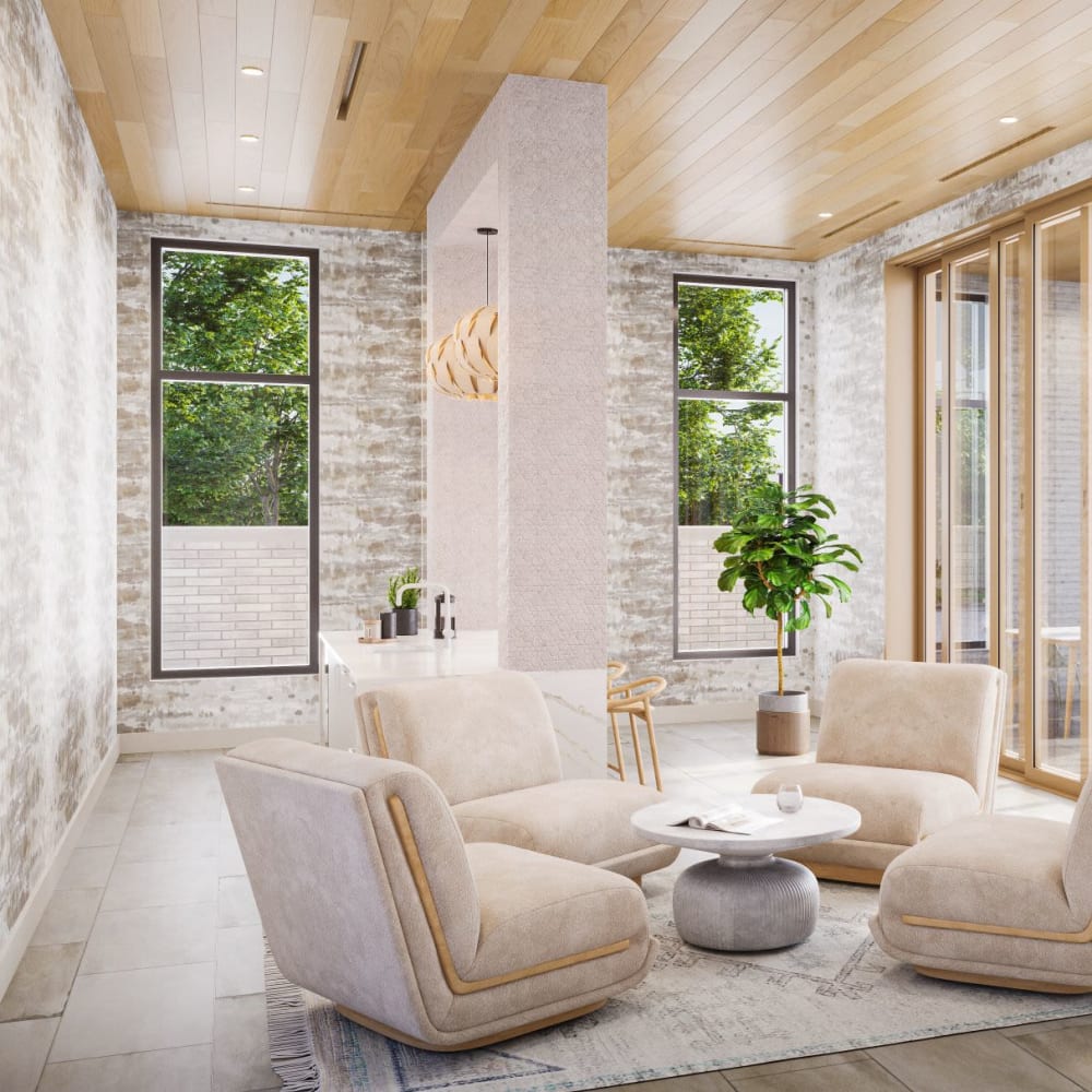 Rendering sitting area Clubhouse at Queens Wedgewood-Houston in Nashville, Tennessee