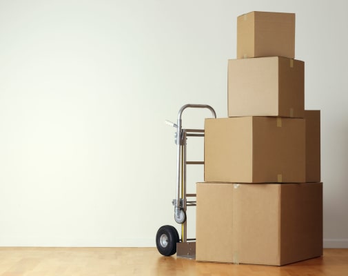 Pile of boxes ready to move to Storage World in Reading, PA