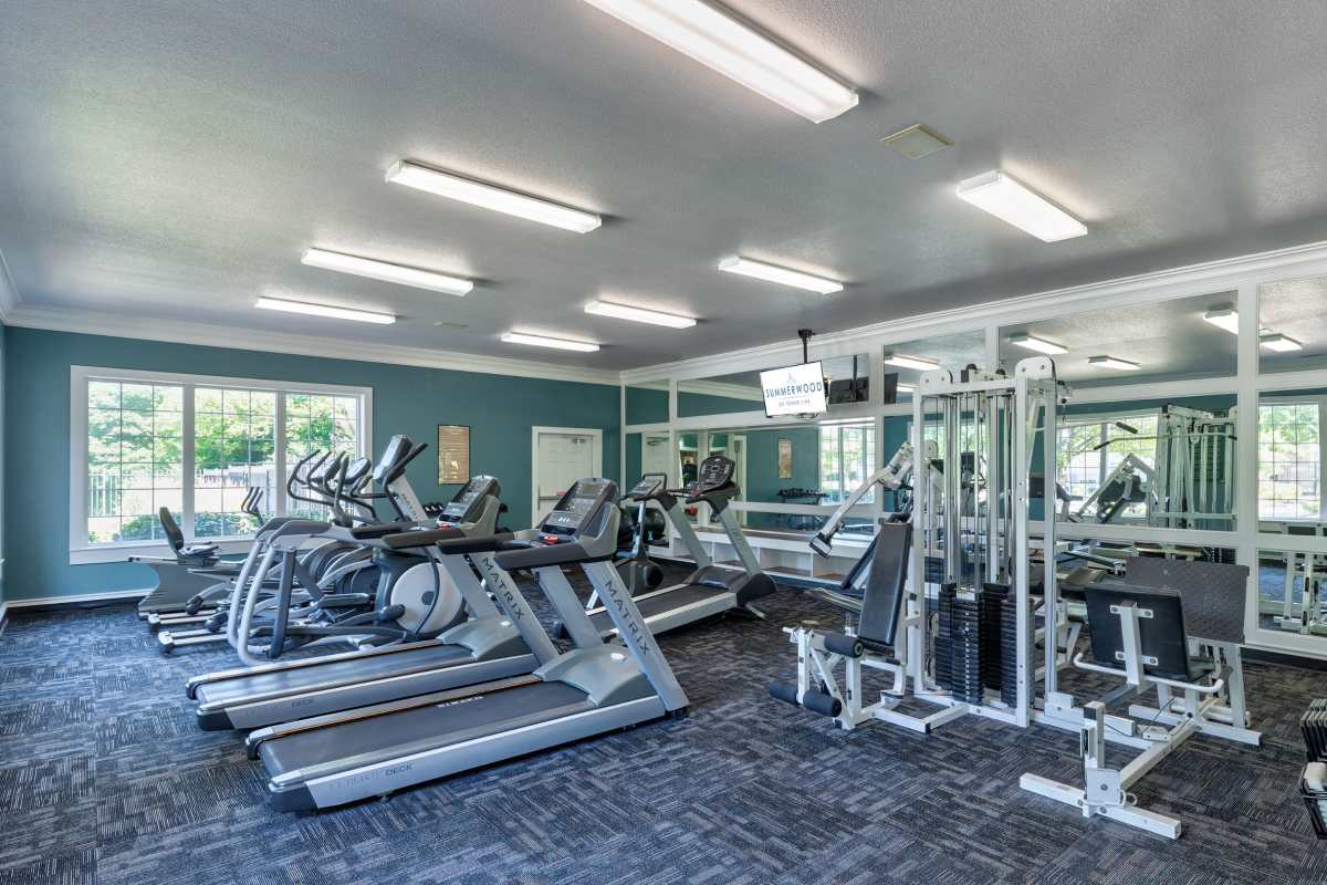 Fitness center at Summerwood on Towne Line, Indianapolis, Indiana